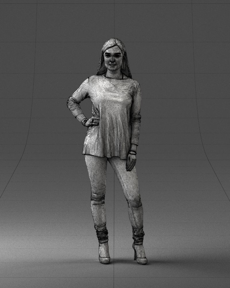 Woman in sweater 0073  3D Print Ready 3D print model_2