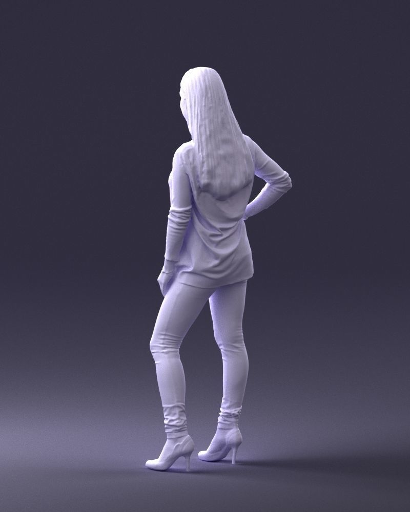 Woman in sweater 0073  3D Print Ready 3D print model_22
