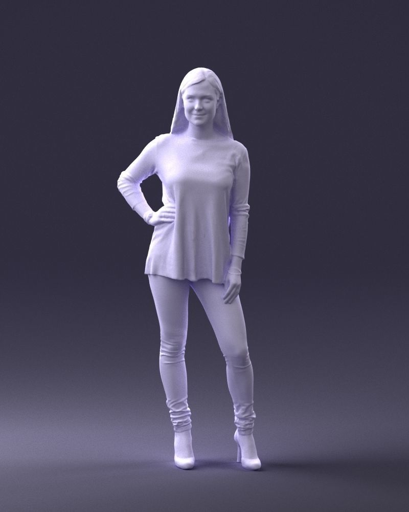 Woman in sweater 0073  3D Print Ready 3D print model_37