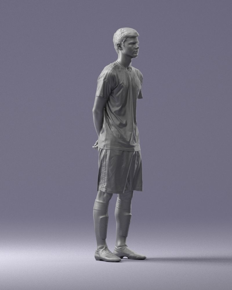 000312 Young Soccer Player Standing in Uniform 1114 3D model_11