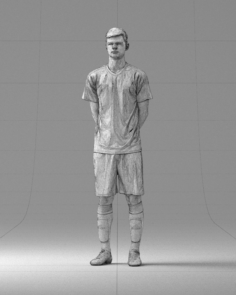 000312 Young Soccer Player Standing in Uniform 1114 3D model_36