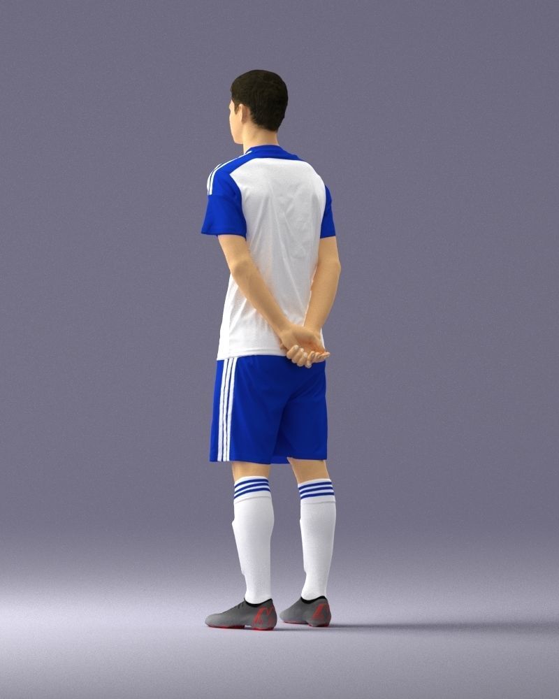 000312 Young Soccer Player Standing in Uniform 1114 3D model_22