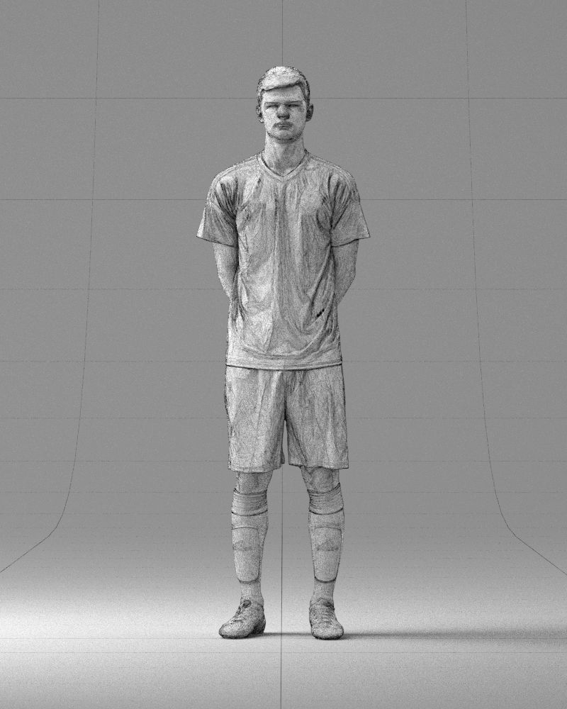 000312 Young Soccer Player Standing in Uniform 1114 3D model_3