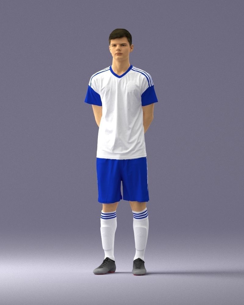 000312 Young Soccer Player Standing in Uniform 1114 3D model_34