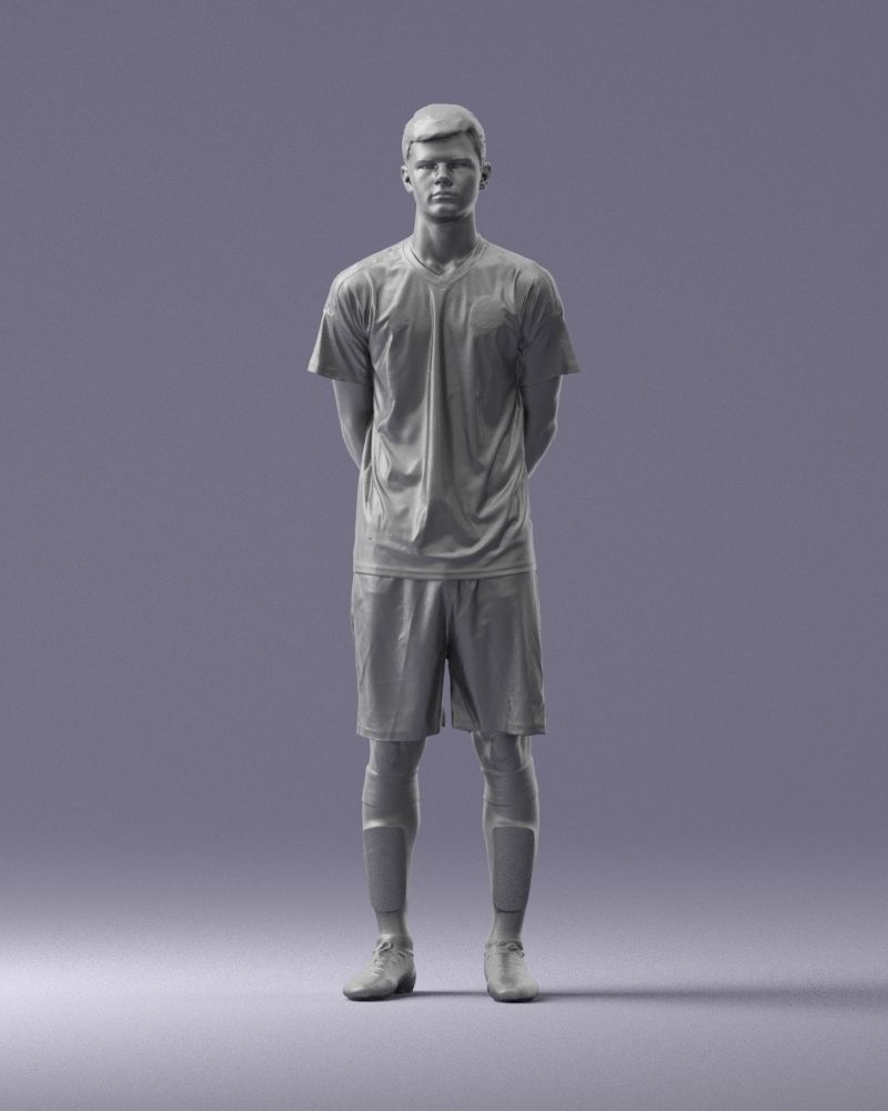 000312 Young Soccer Player Standing in Uniform 1114 3D model_38