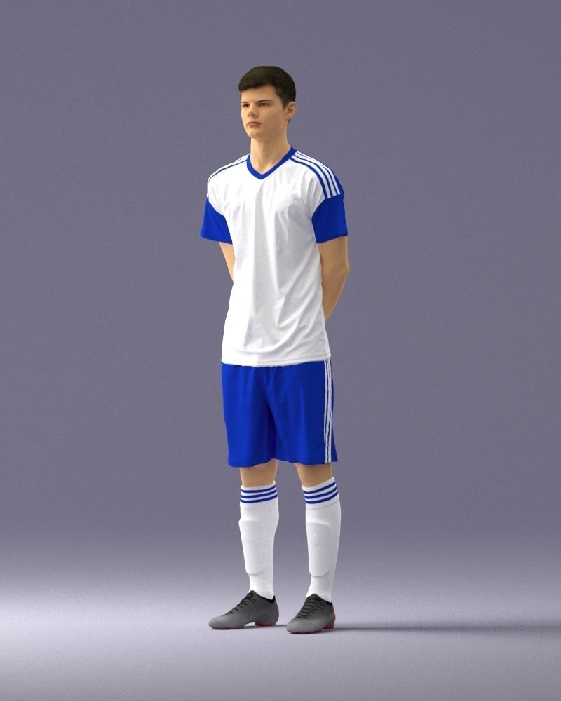 000312 Young Soccer Player Standing in Uniform 1114 3D model_31
