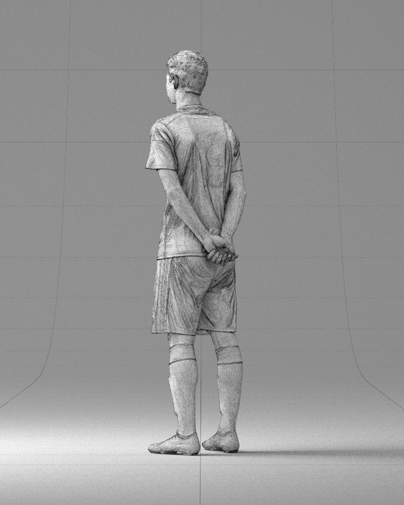 000312 Young Soccer Player Standing in Uniform 1114 3D model_24