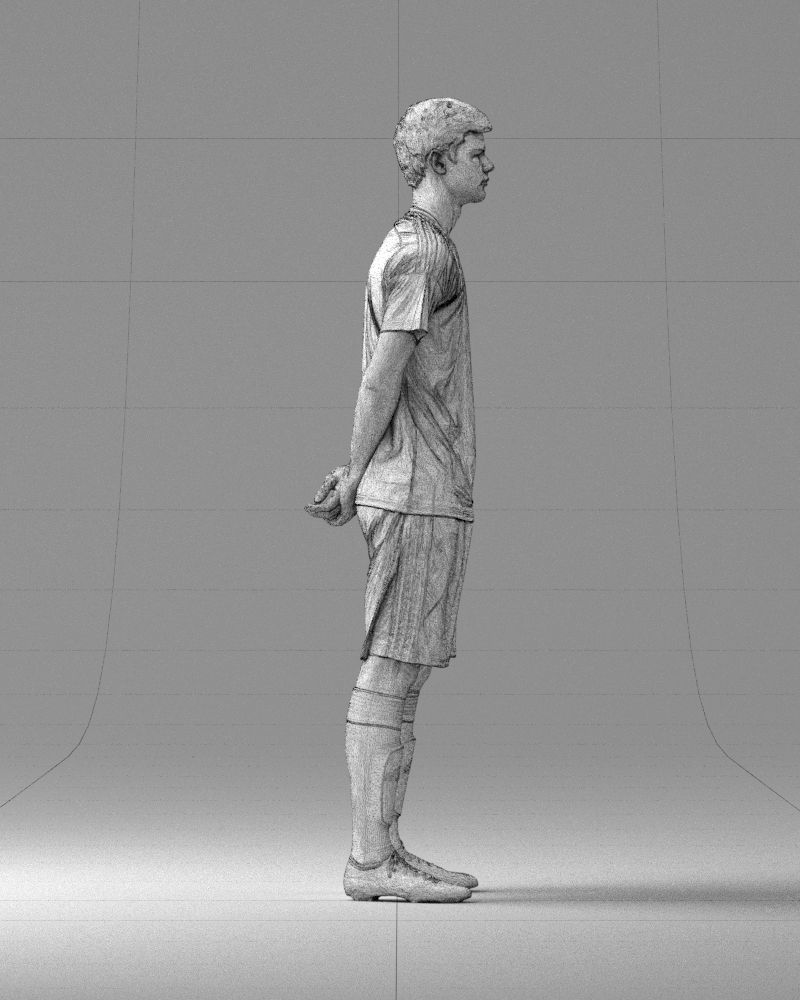 000312 Young Soccer Player Standing in Uniform 1114 3D model_15