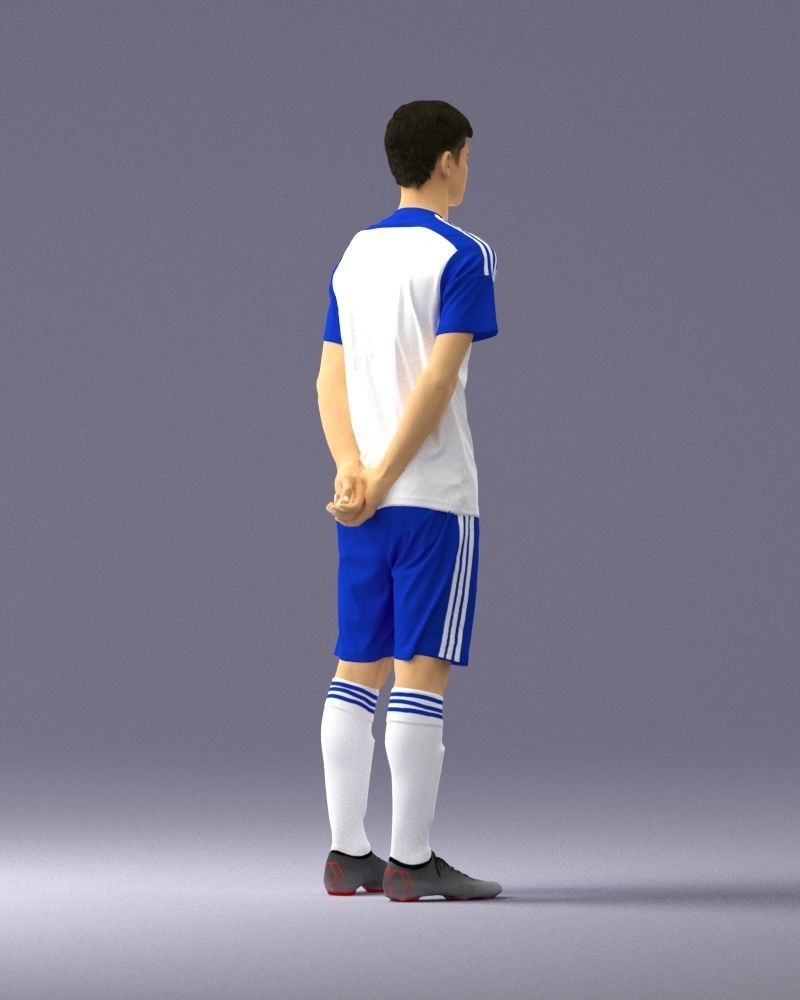 000312 Young Soccer Player Standing in Uniform 1114 3D model_16
