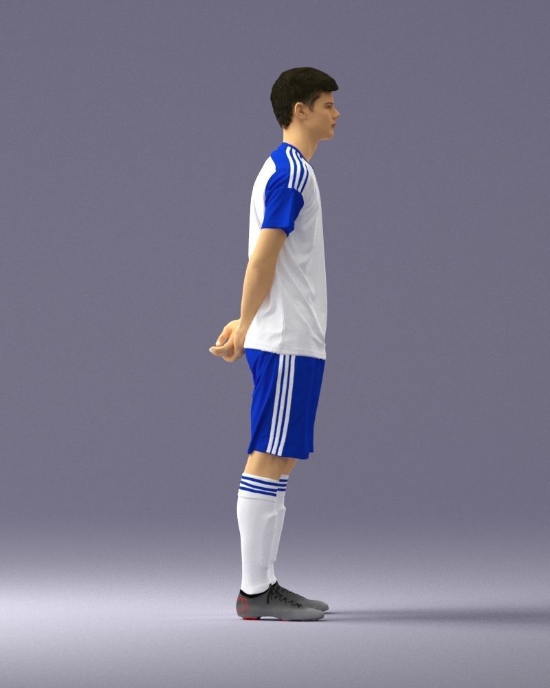 000312 Young Soccer Player Standing in Uniform 1114 3D model_13