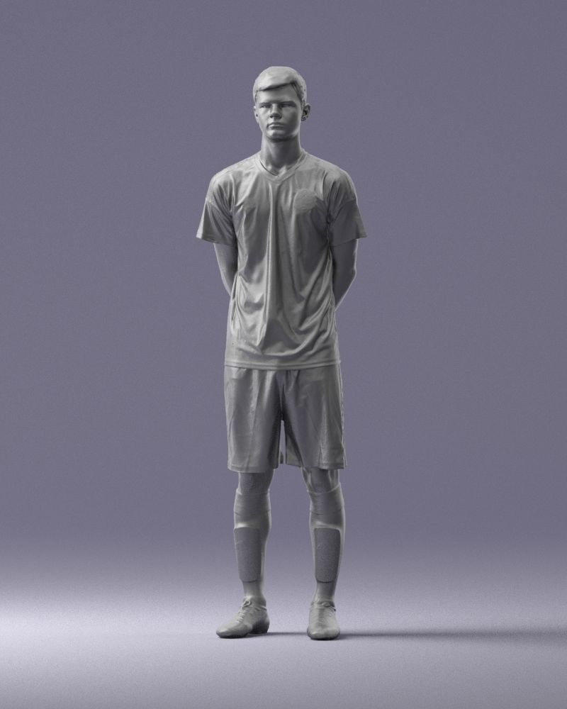 000312 Young Soccer Player Standing in Uniform 1114 3D model_35