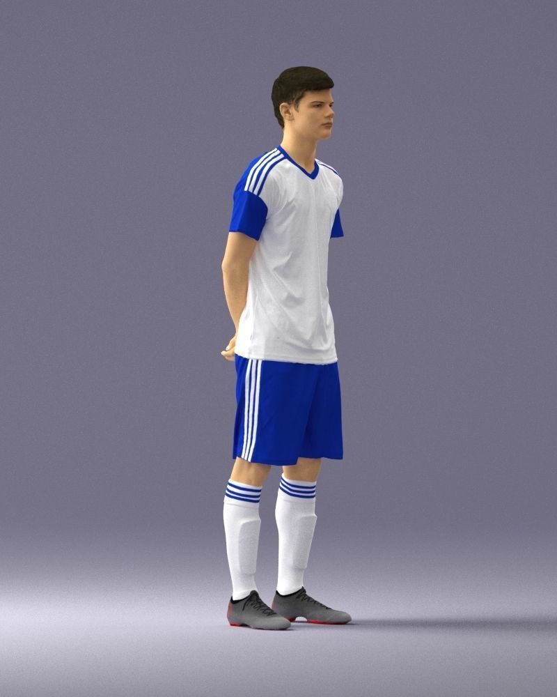 000312 Young Soccer Player Standing in Uniform 1114 3D model_10