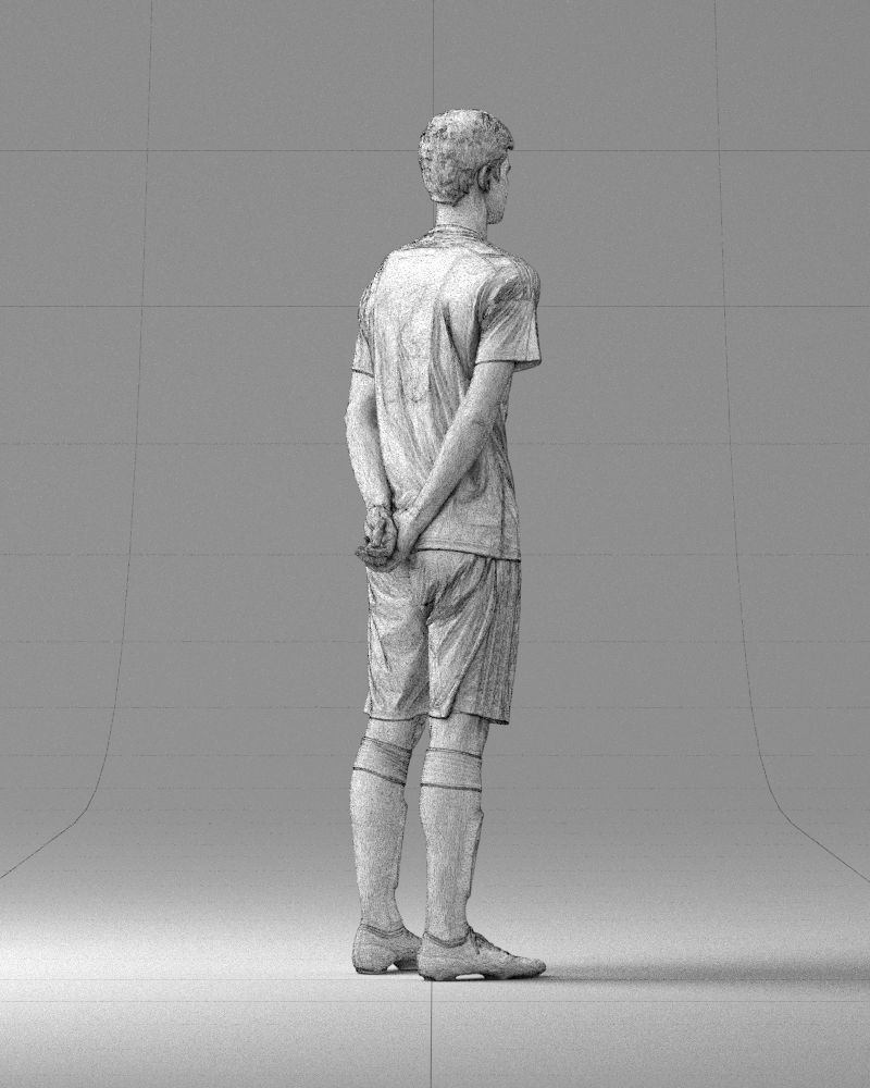 000312 Young Soccer Player Standing in Uniform 1114 3D model_18