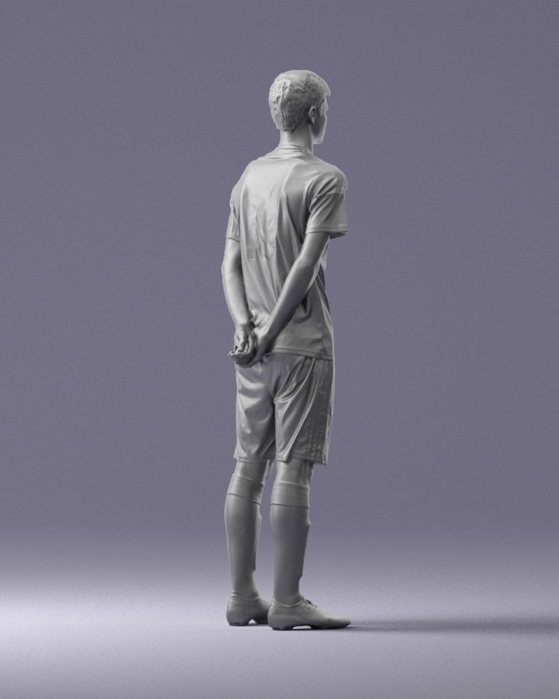 000312 Young Soccer Player Standing in Uniform 1114 3D model_17
