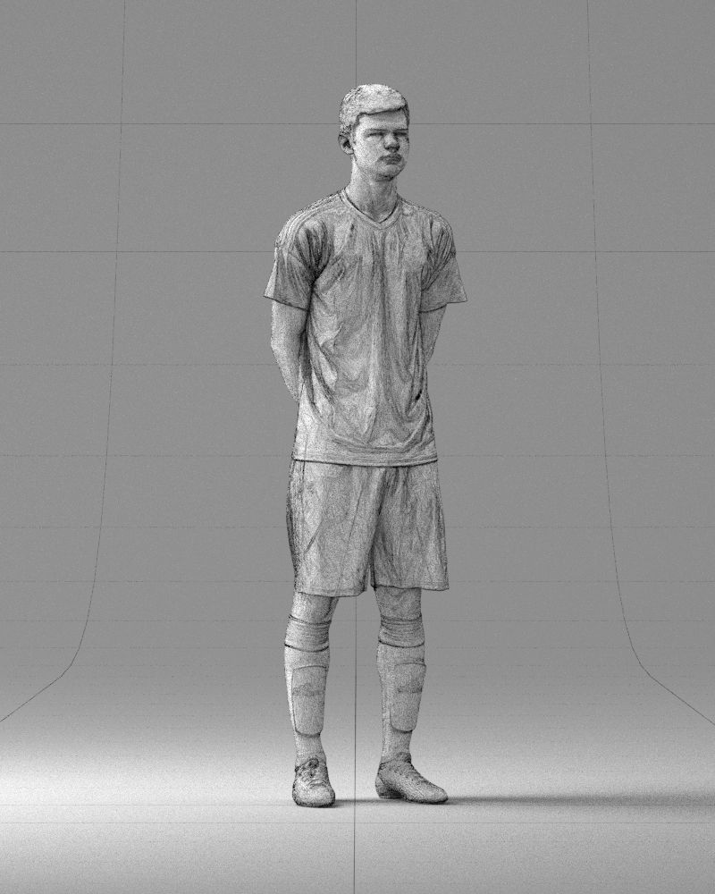 000312 Young Soccer Player Standing in Uniform 1114 3D model_9