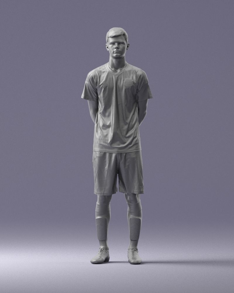 000312 Young Soccer Player Standing in Uniform 1114 3D model_2