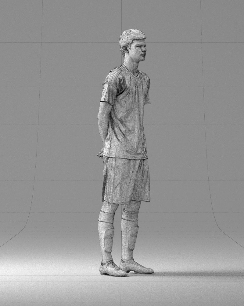 000312 Young Soccer Player Standing in Uniform 1114 3D model_12