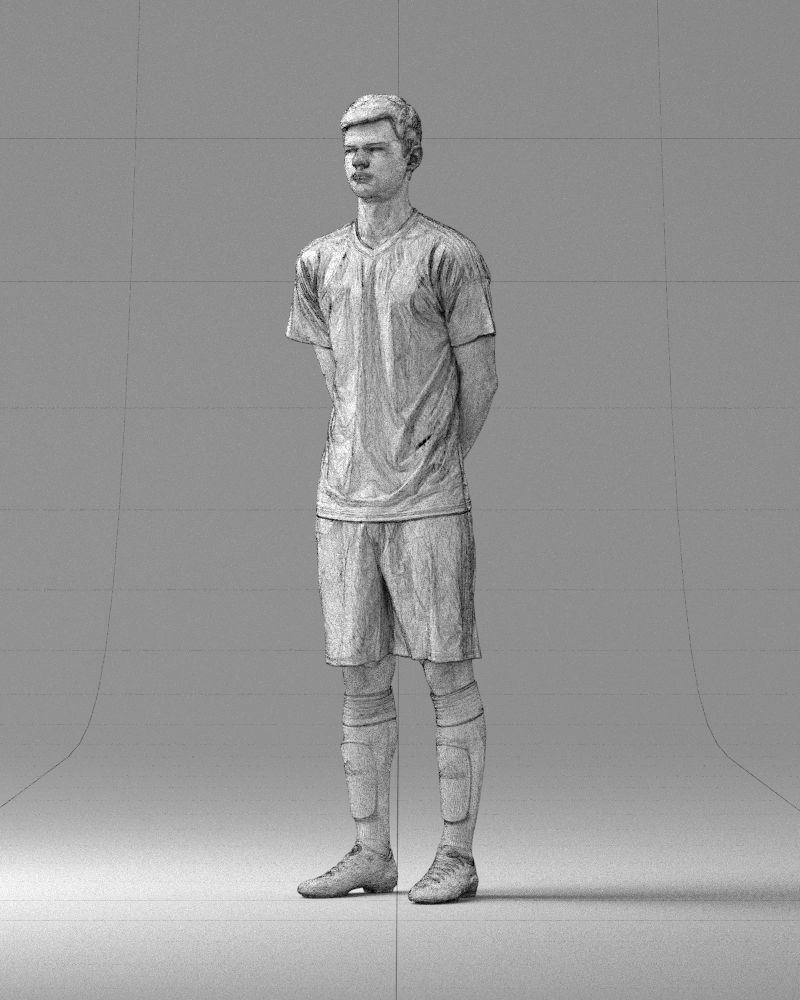 000312 Young Soccer Player Standing in Uniform 1114 3D model_33