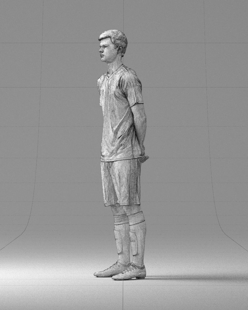 000312 Young Soccer Player Standing in Uniform 1114 3D model_30
