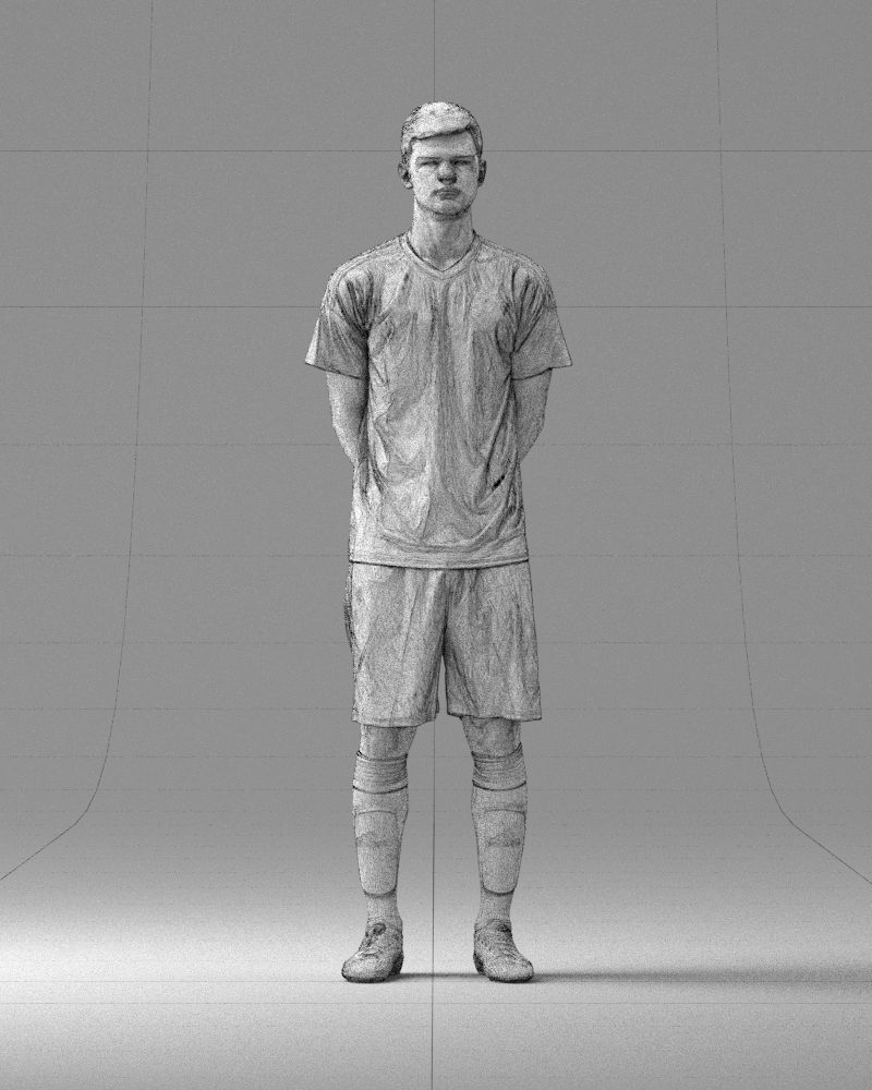 000312 Young Soccer Player Standing in Uniform 1114 3D model_6