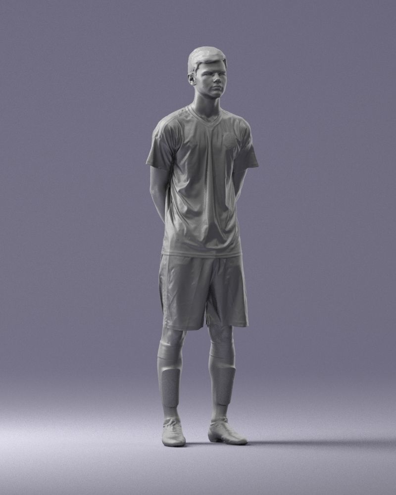 000312 Young Soccer Player Standing in Uniform 1114 3D model_8