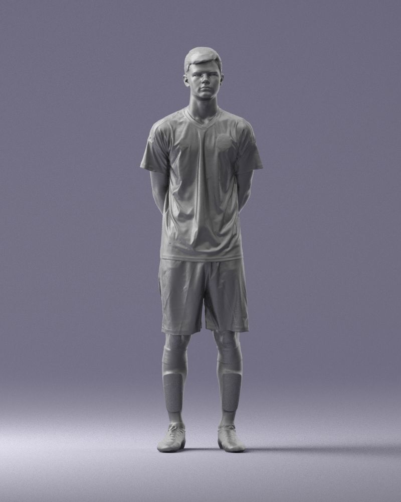 000312 Young Soccer Player Standing in Uniform 1114 3D model_5