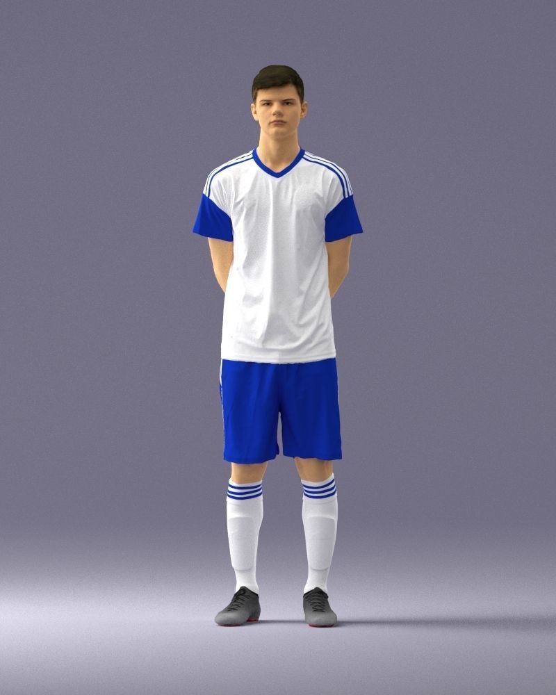 000312 Young Soccer Player Standing in Uniform 1114 3D model_37
