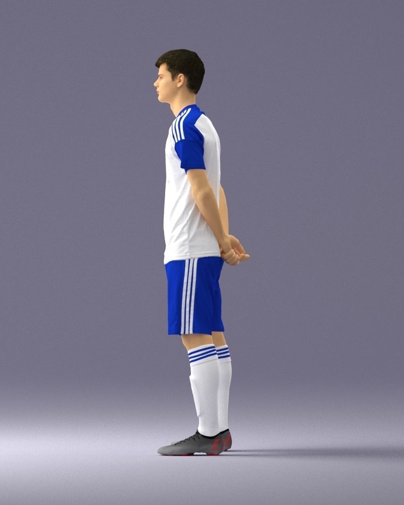 000312 Young Soccer Player Standing in Uniform 1114 3D model_25