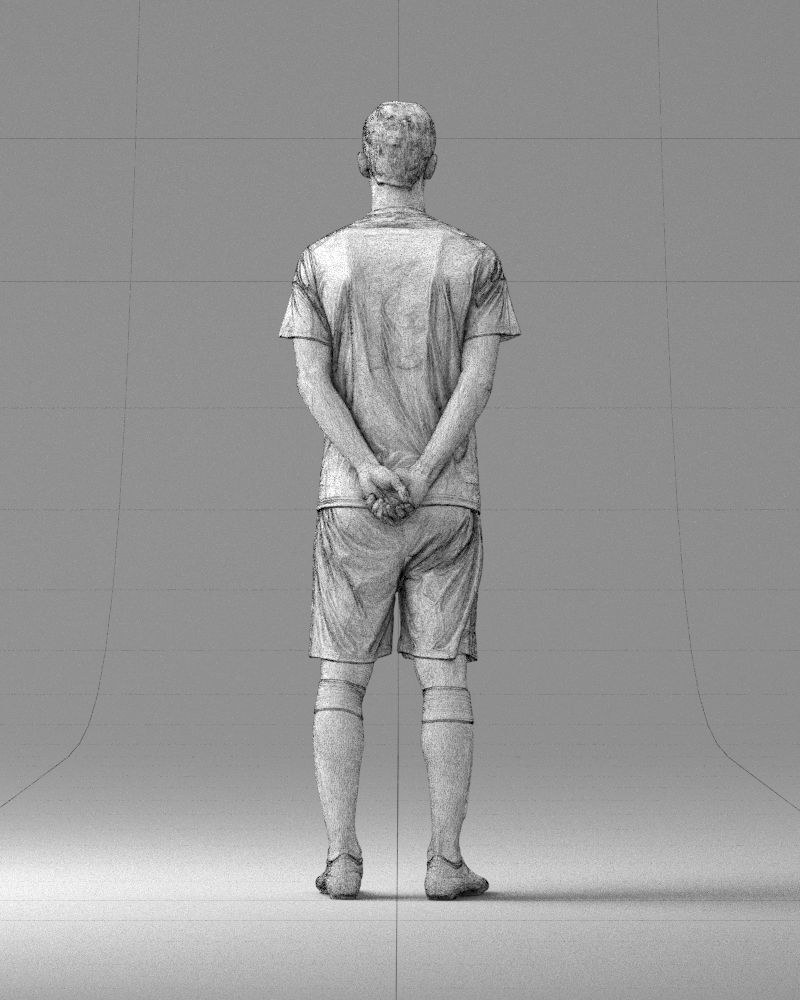 000312 Young Soccer Player Standing in Uniform 1114 3D model_21