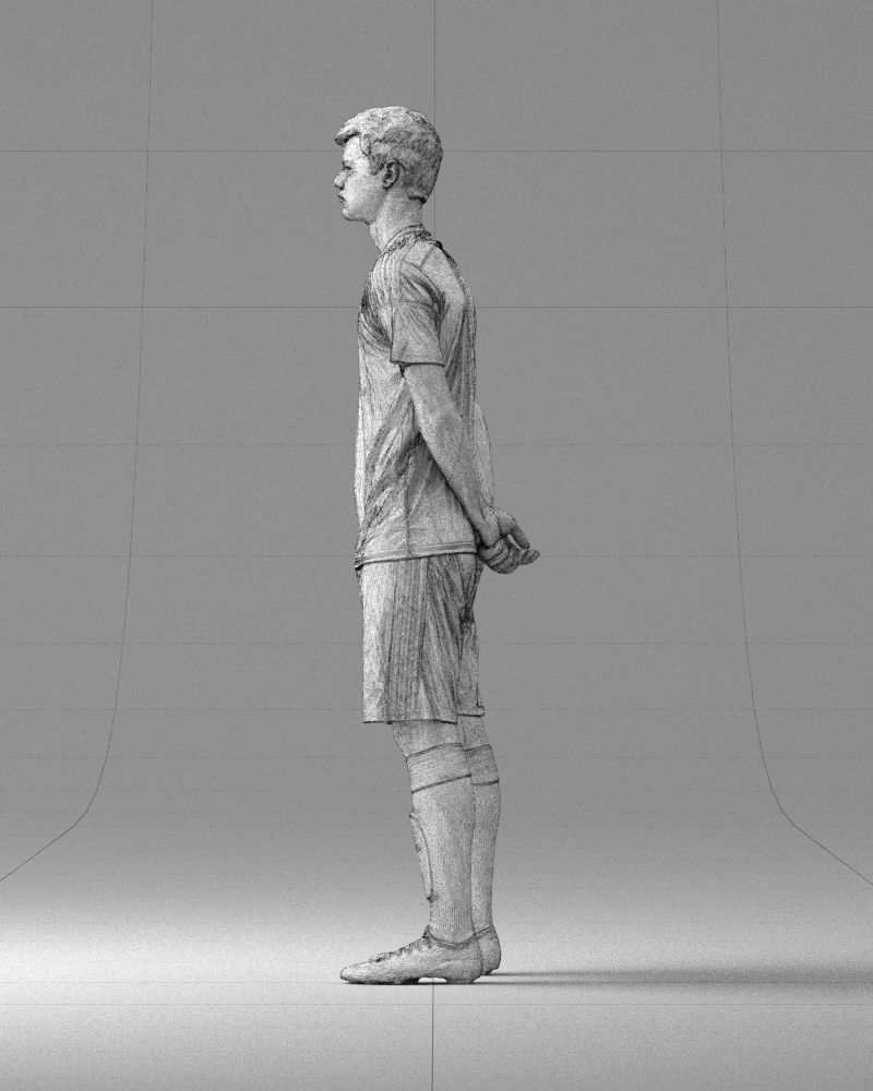 000312 Young Soccer Player Standing in Uniform 1114 3D model_27