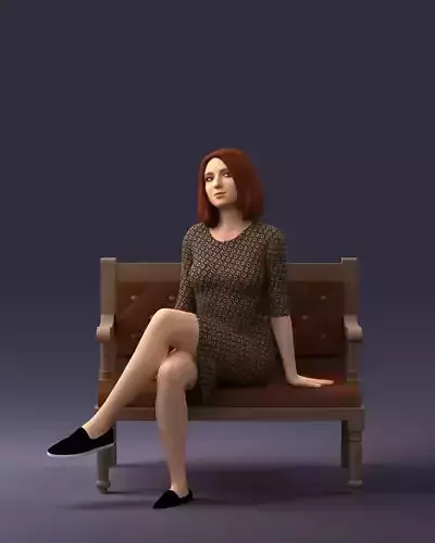 000138 Woman Sitting on a Bench 0618