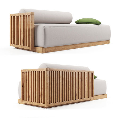 Meridienne  Code asymmetrical sofa with left armrest CODE0253 3D model