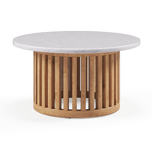 Round coffee table with Code marble top 3D model