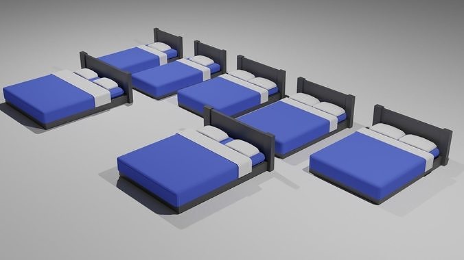 Beds - simple - all sizes in Blender Free 3D model