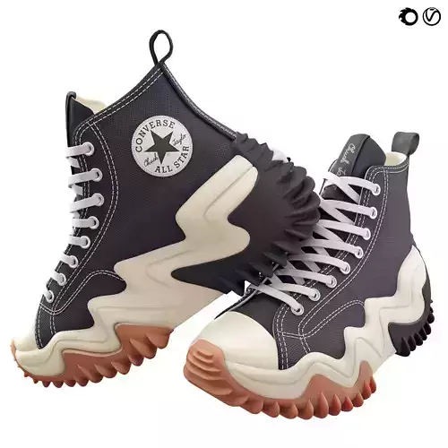 Converse Run Star Motion Platform Black 3D model | CGTrader