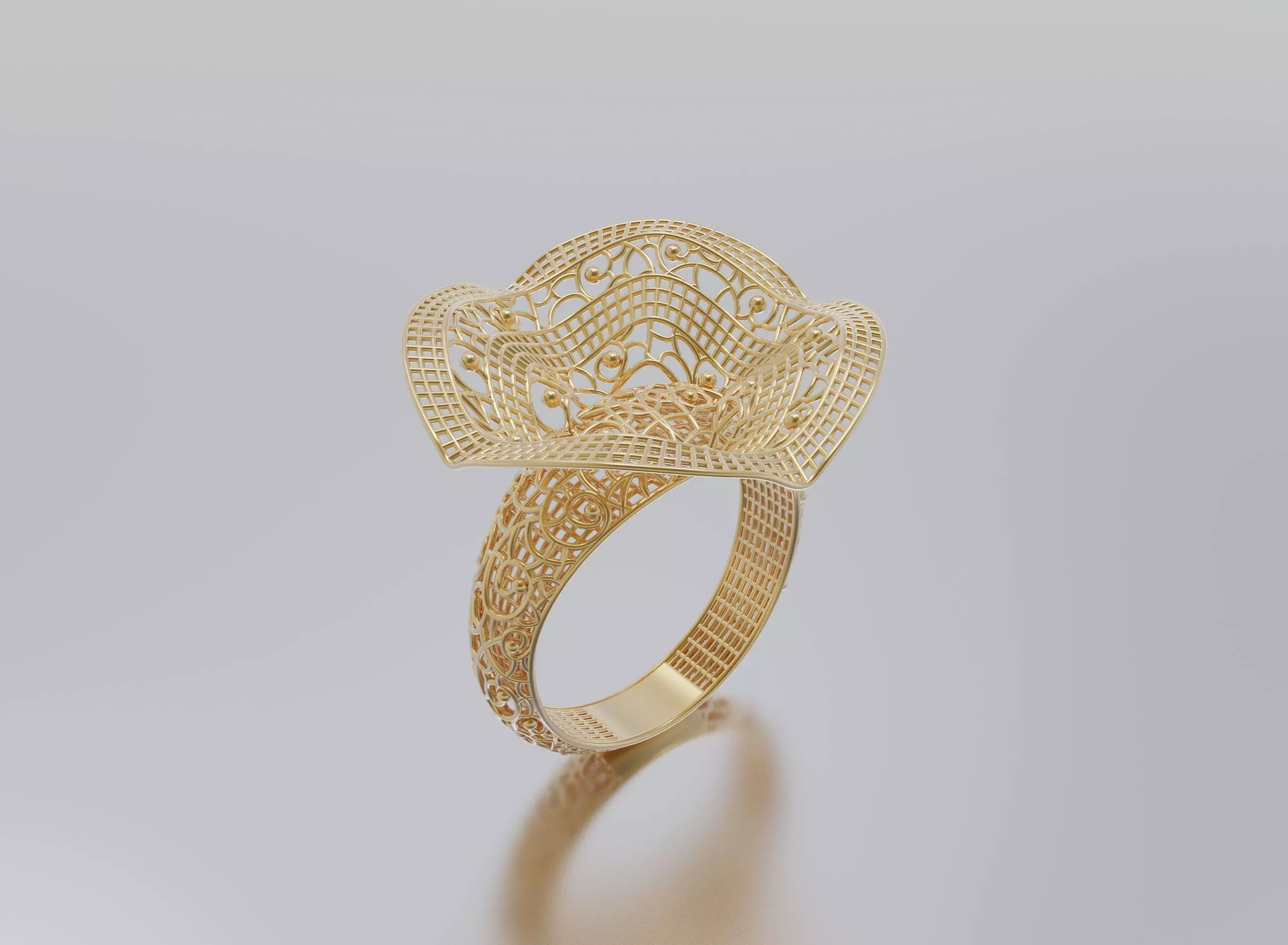 woman ring 3D print model_0