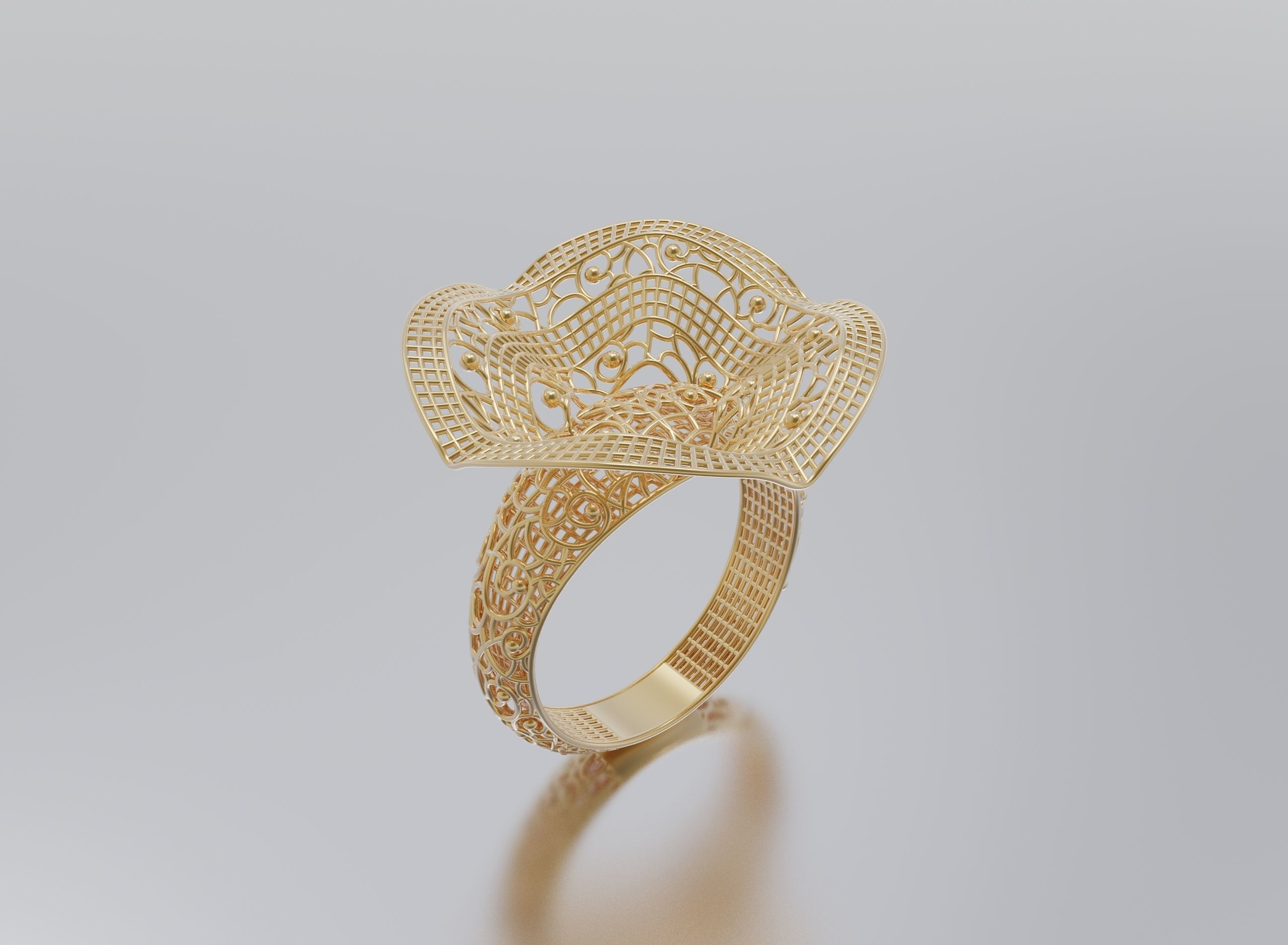 woman ring 3D print model_2