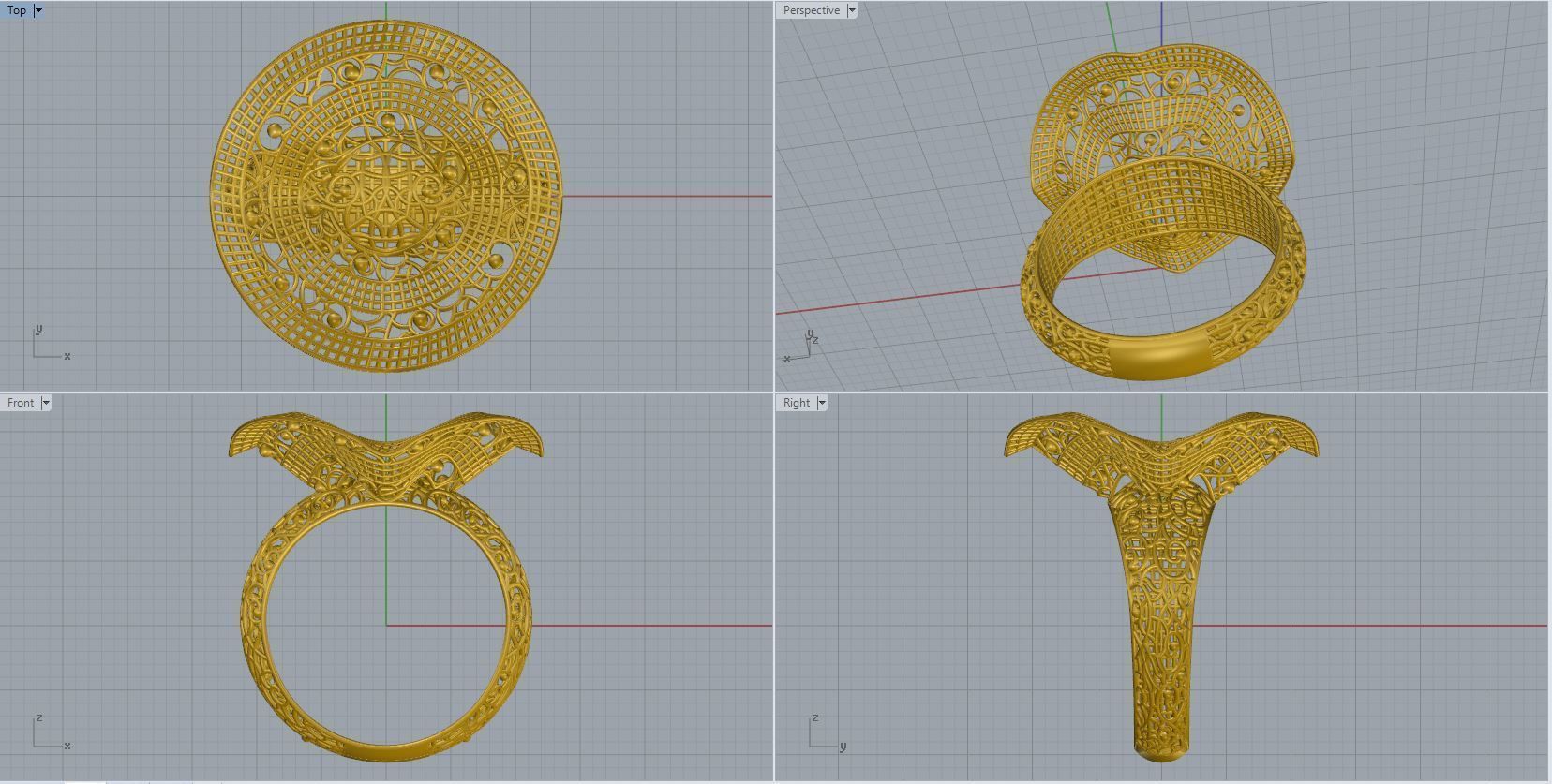 woman ring 3D print model_4