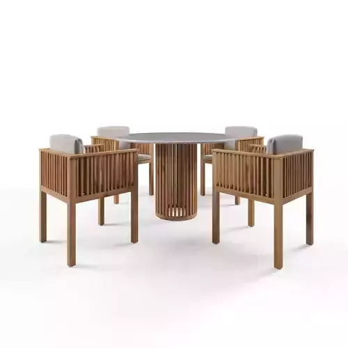 Round table with Code marble top