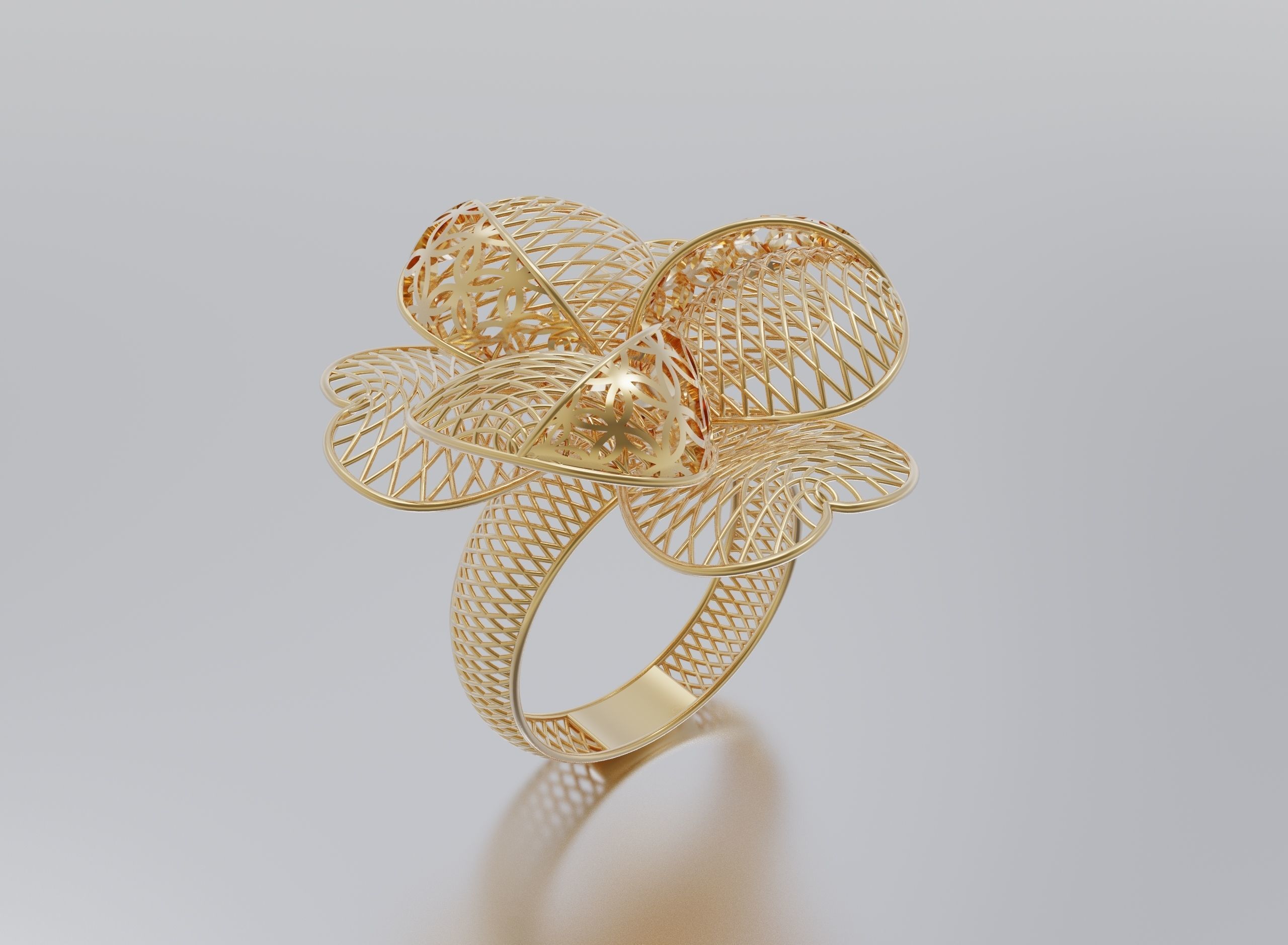 woman ring 3D print model_2