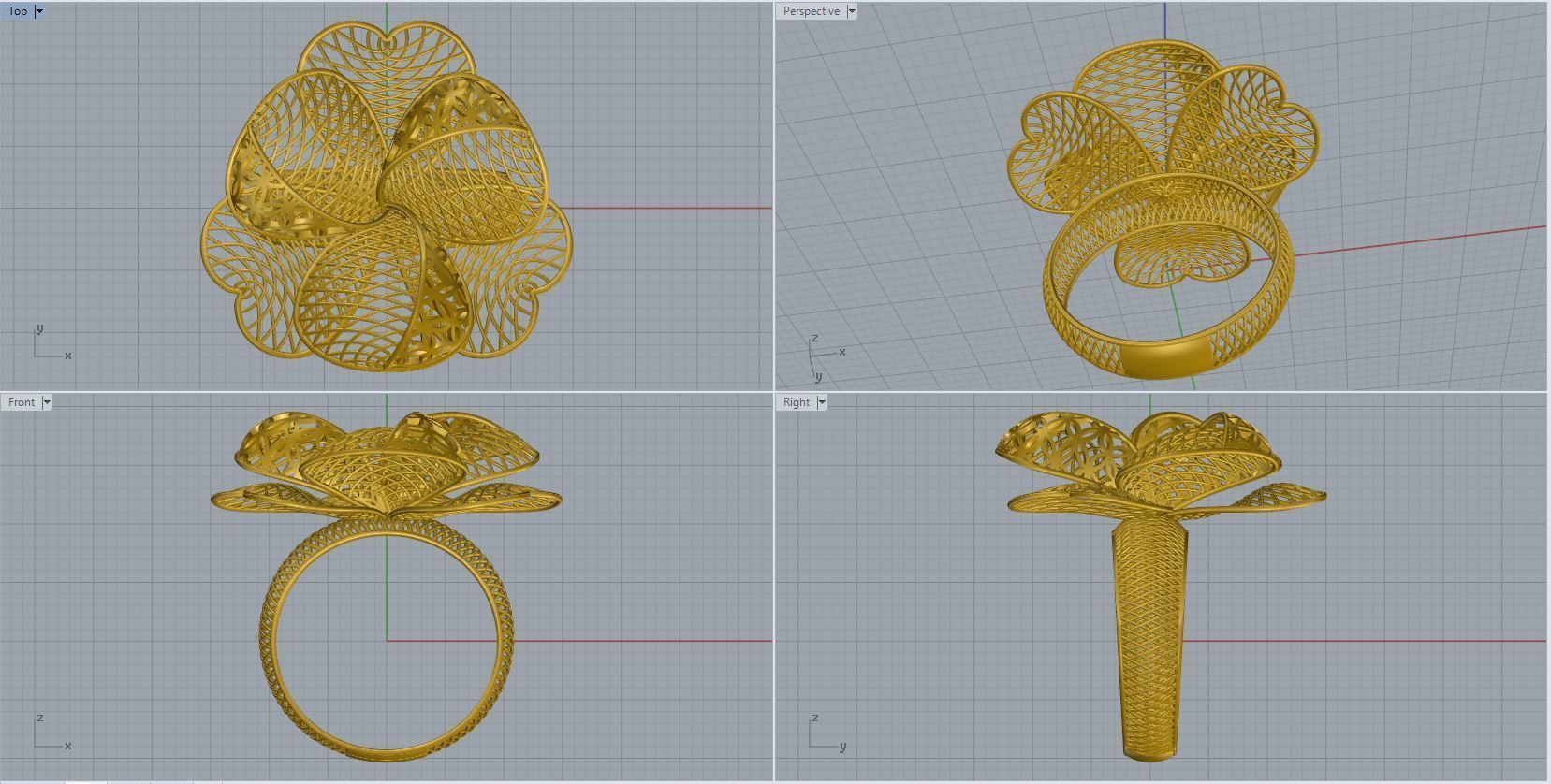 woman ring 3D print model_4