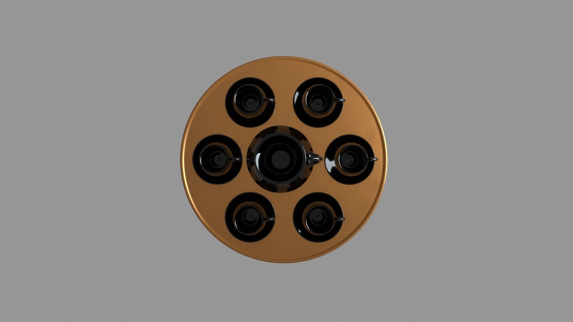 Black porcelain vase and mugs set 3D model_28