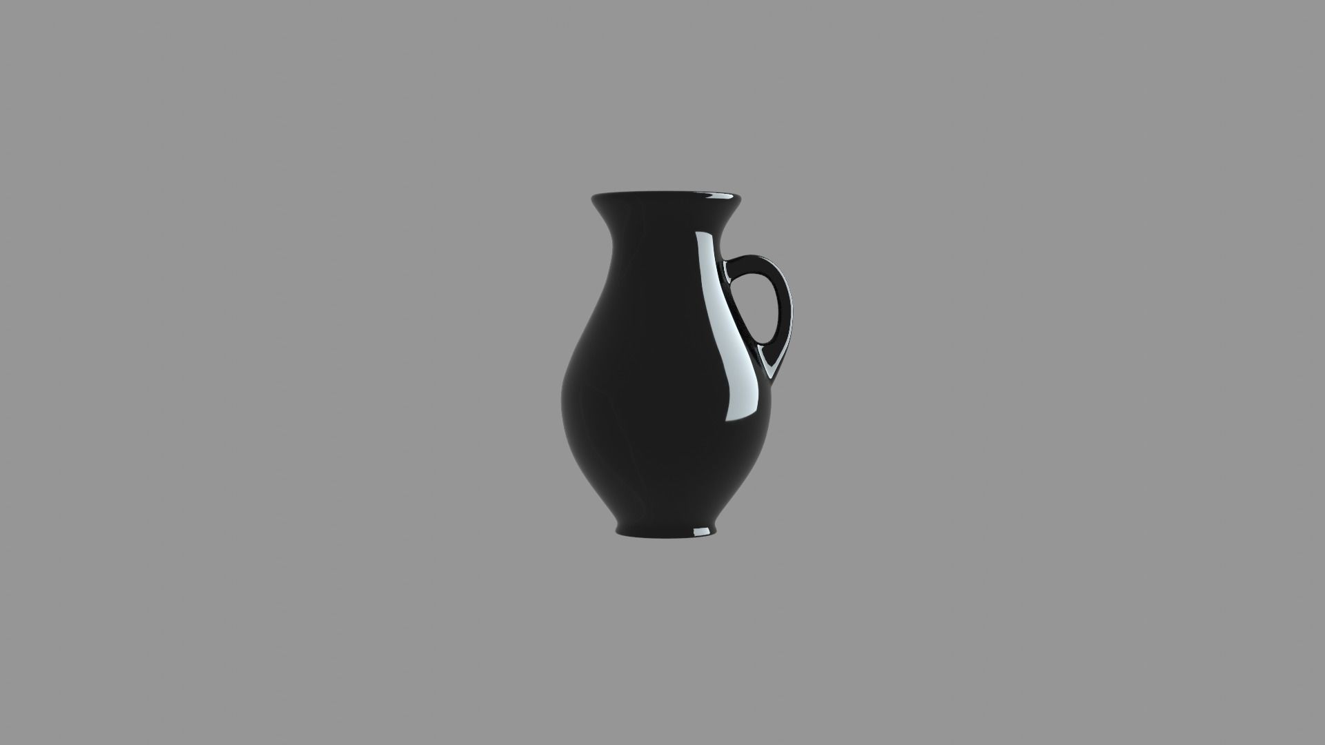 Black porcelain vase and mugs set 3D model_8
