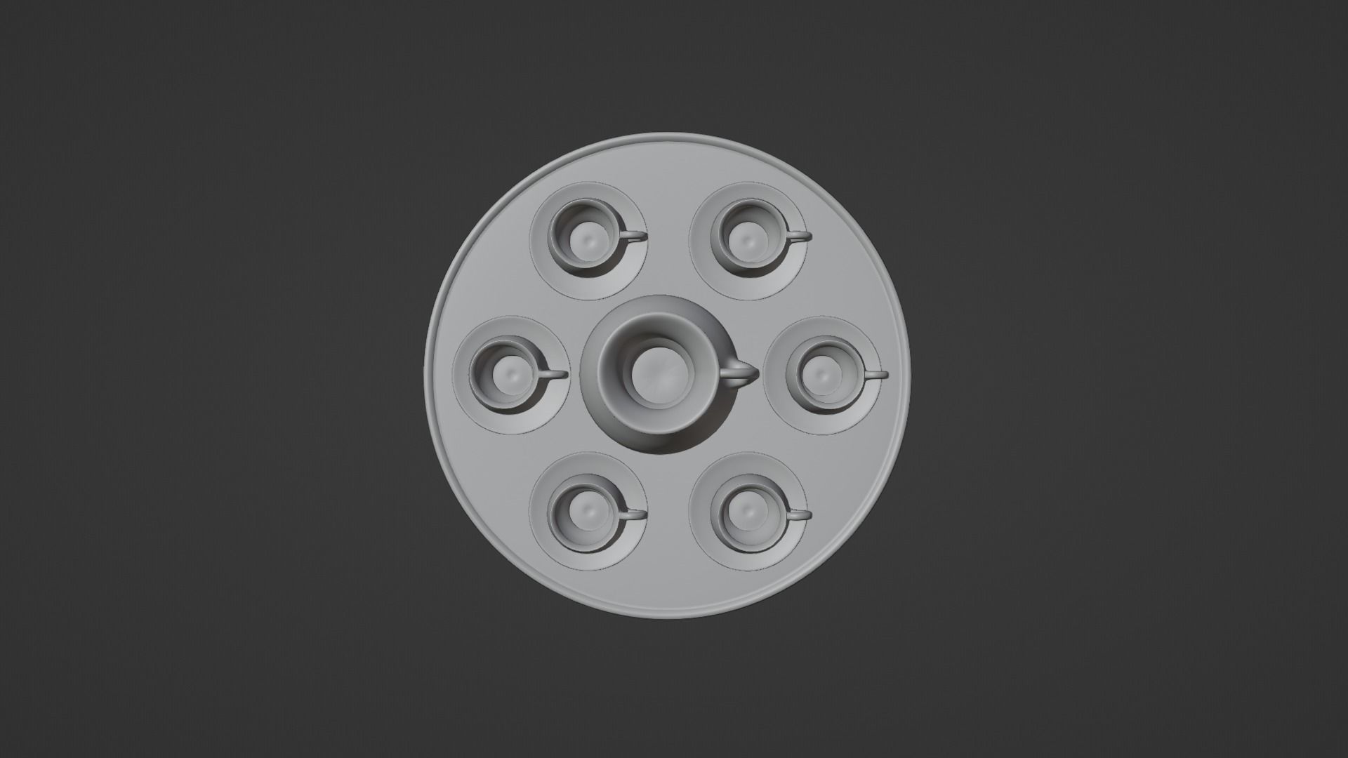 Black porcelain vase and mugs set 3D model_26