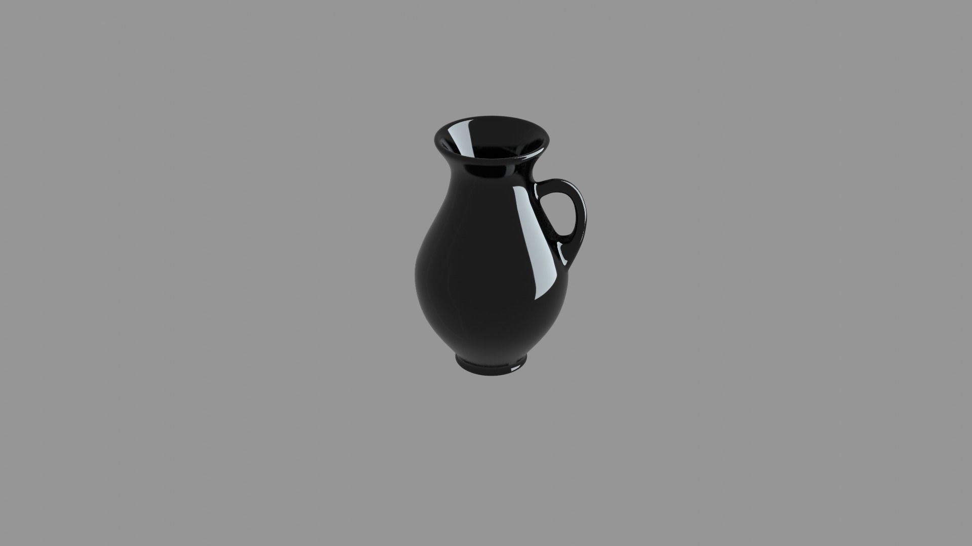 Black porcelain vase and mugs set 3D model_10