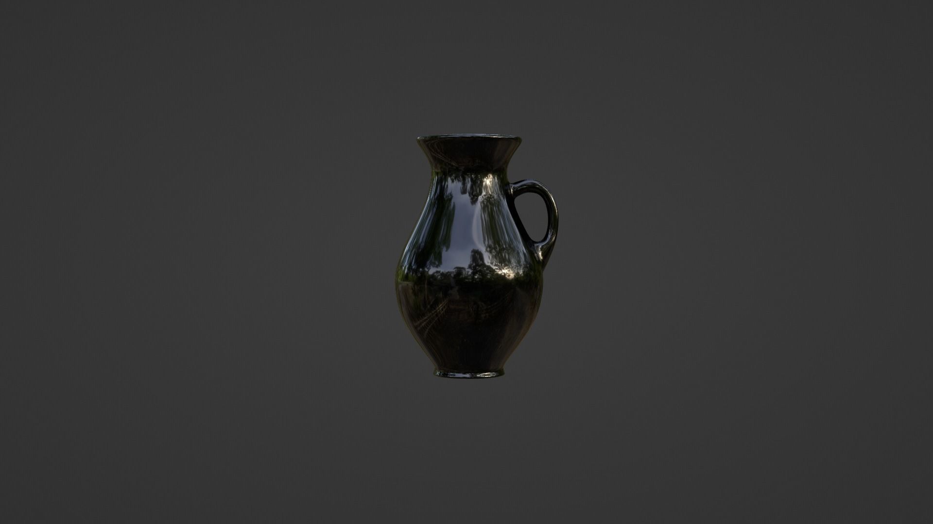 Black porcelain vase and mugs set 3D model_7
