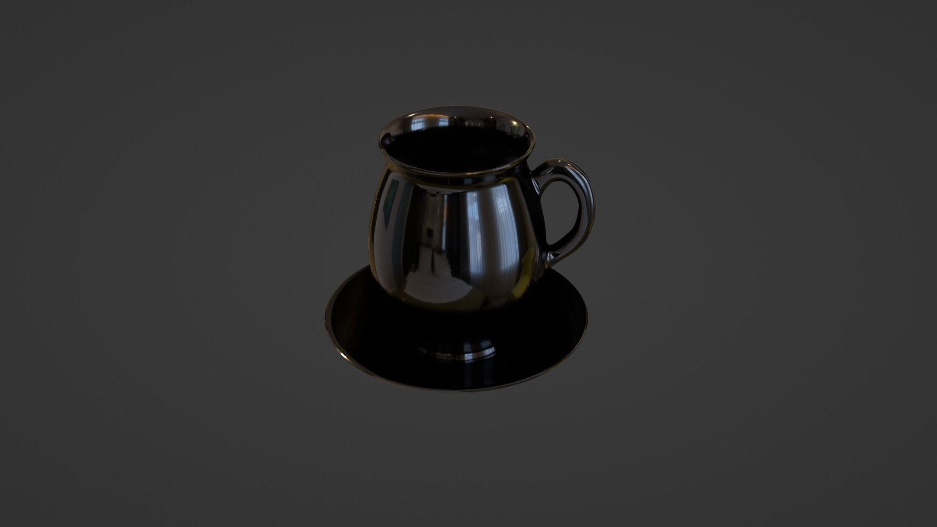 Black porcelain vase and mugs set 3D model_14