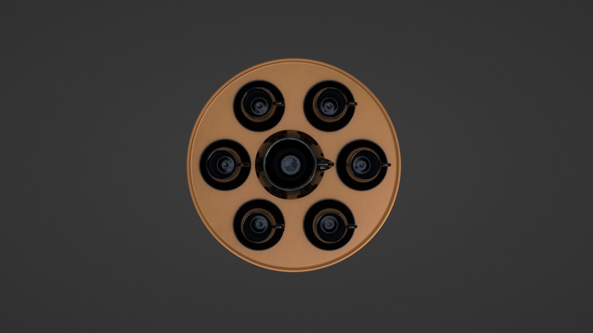 Black porcelain vase and mugs set 3D model_27