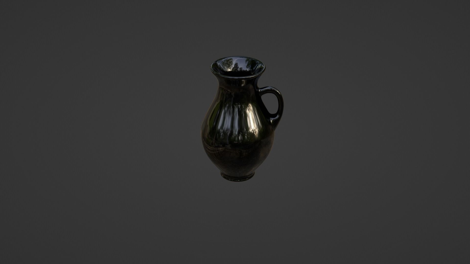Black porcelain vase and mugs set 3D model_9