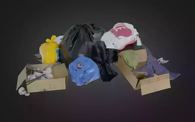 Garbage Set pile of bags